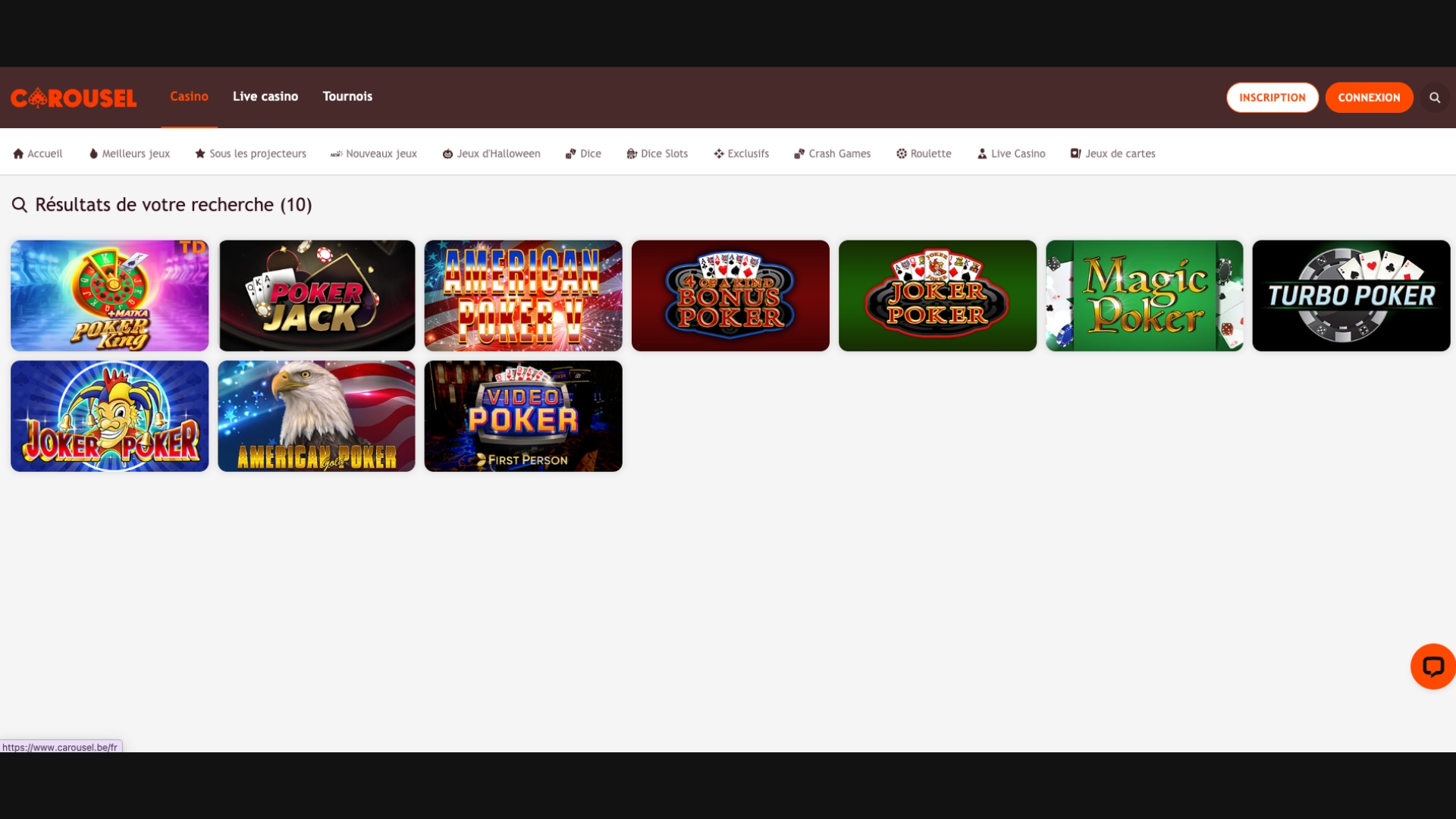 Découvrez le poker vidéo sur le site Carousel