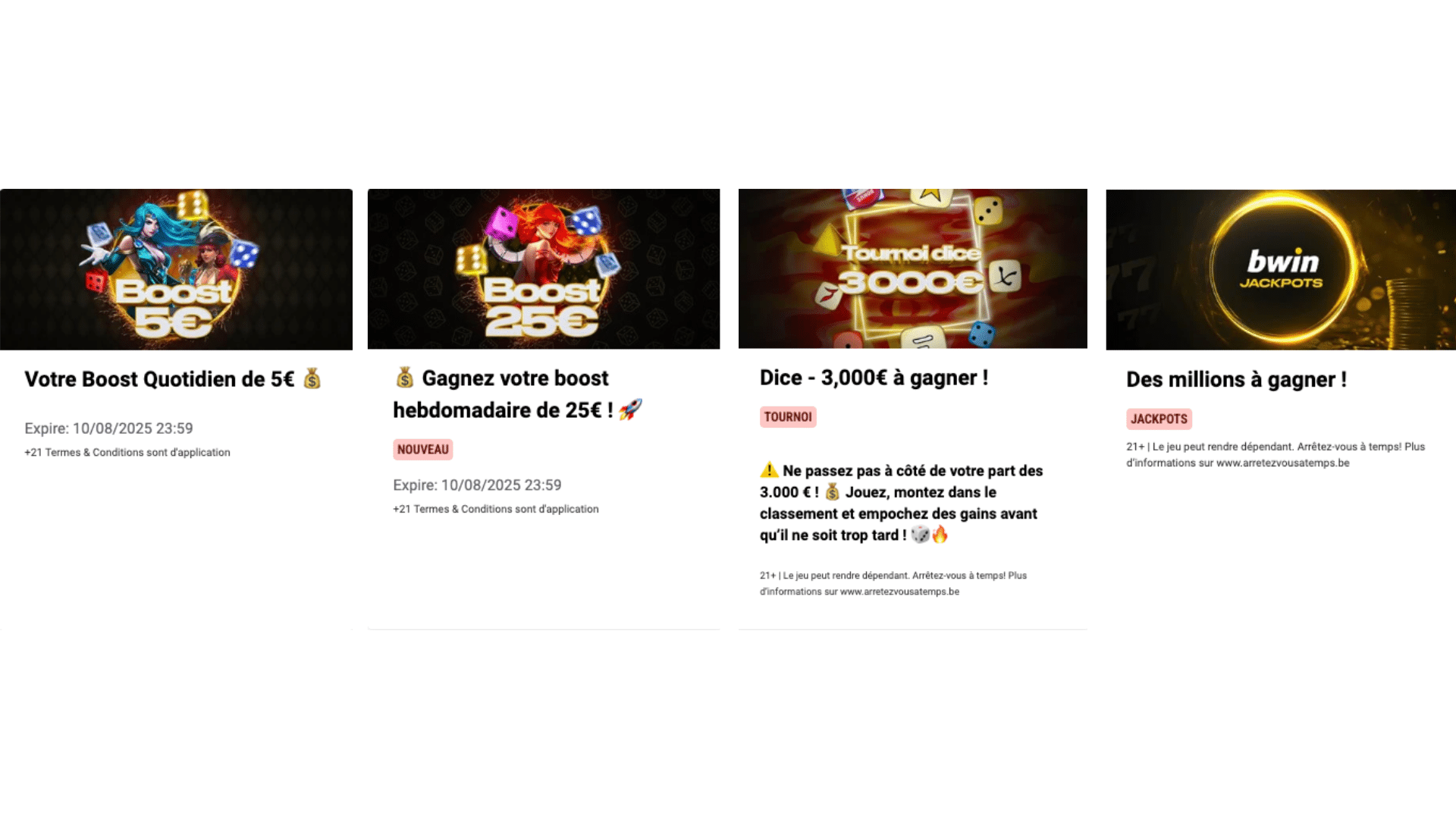 Code promo Bwin Dice en Belgique