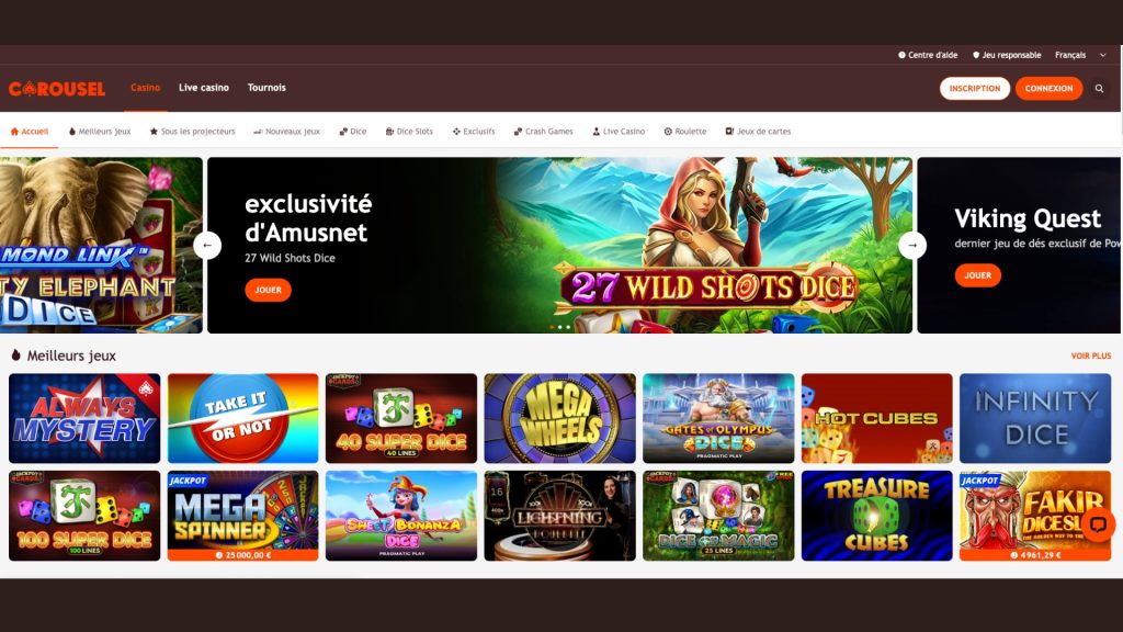 Carousel est un établissement qui propose 2 jackpots quotidiens.