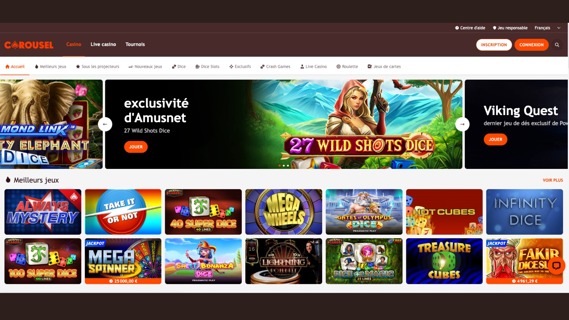 Carousel est un établissement qui propose 2 jackpots quotidiens.