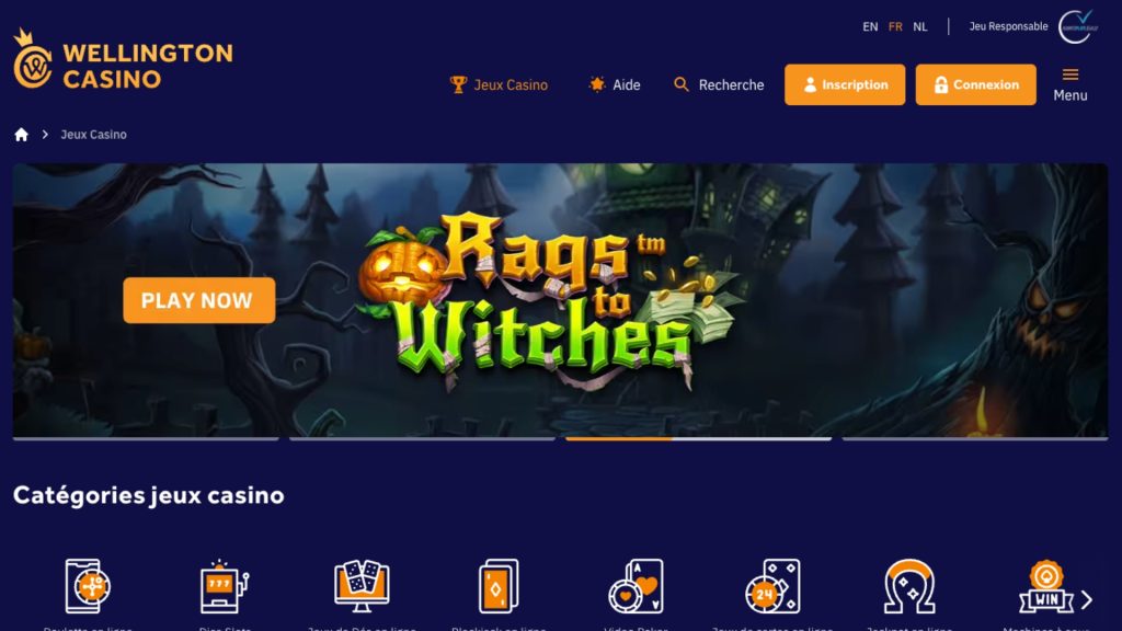 Wellington Casino n'a rien qui le distingue des meilleurs sites belges.