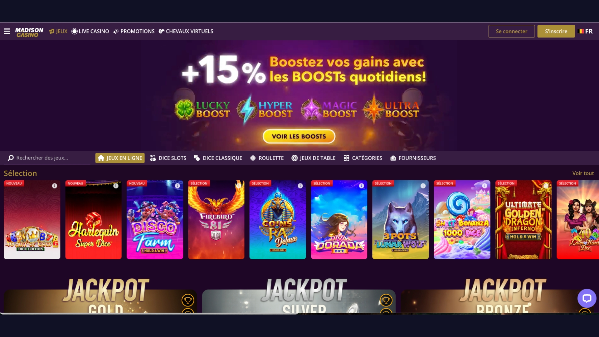 Profitez de boosts quotidiens exclusifs avec Madison Casino