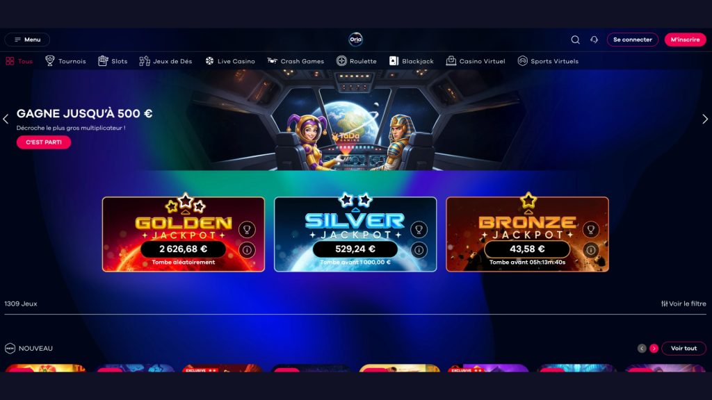 Tentez votre chance sur les Crash avec Oria Casino.
