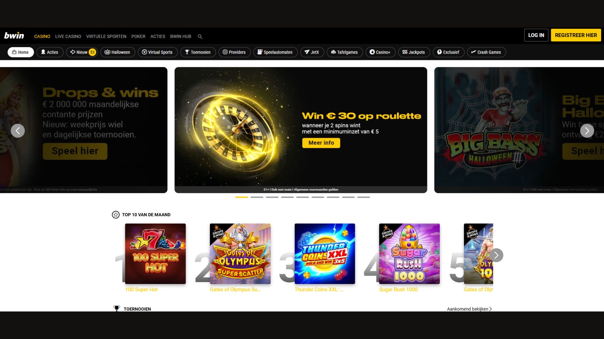 Speel online casino bij Bwin