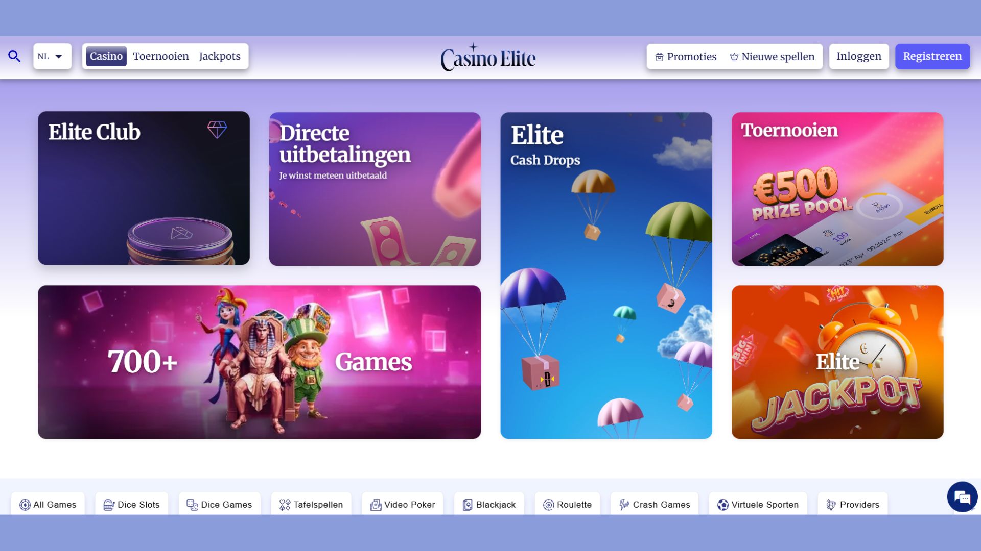 Speel online casino met Casino Elite