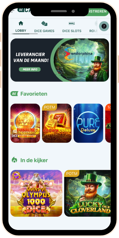 De voorpagina van BeCasino