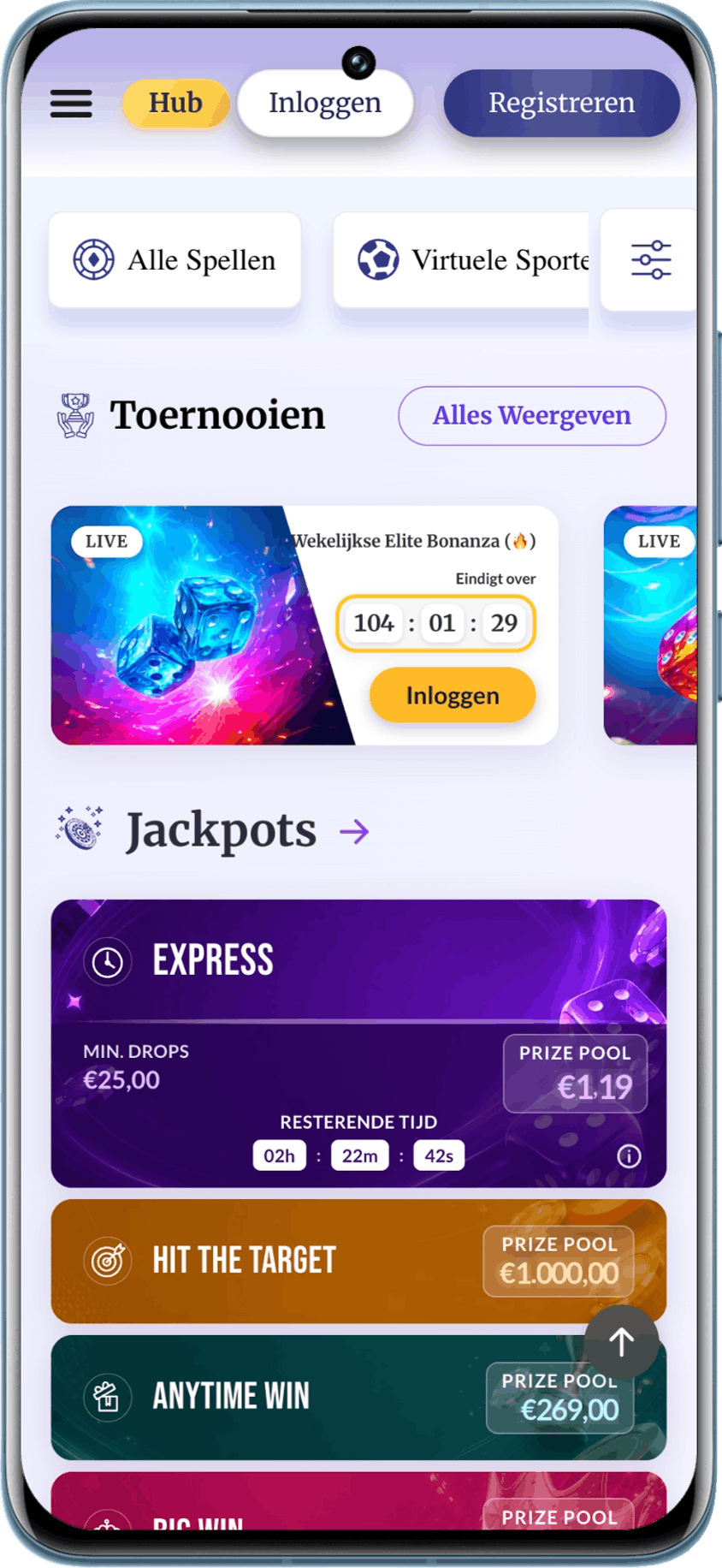 Toernooien beschikbaar op de Casino Elite-website