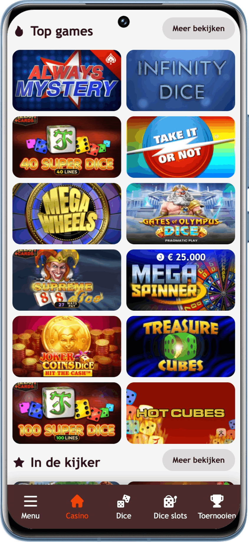 Alle topgames op Carousel Casino