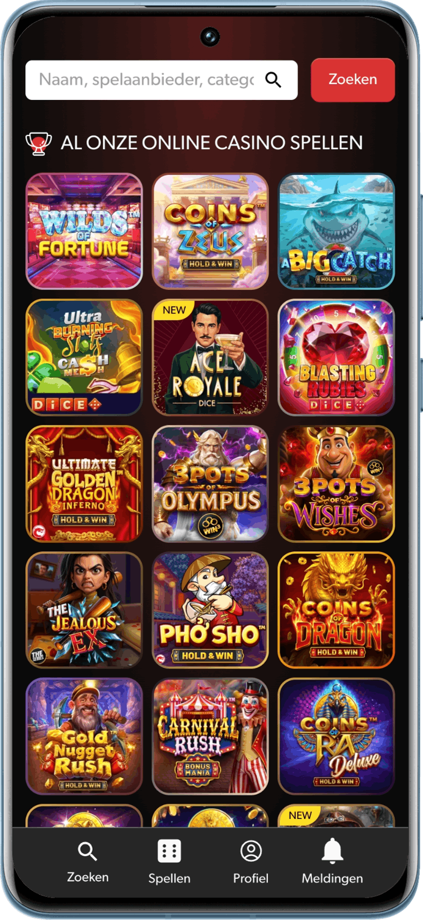 De homepage van Versailles Casino in beeld